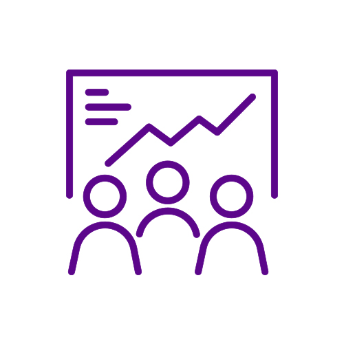 Pictogram of people looking at a graph